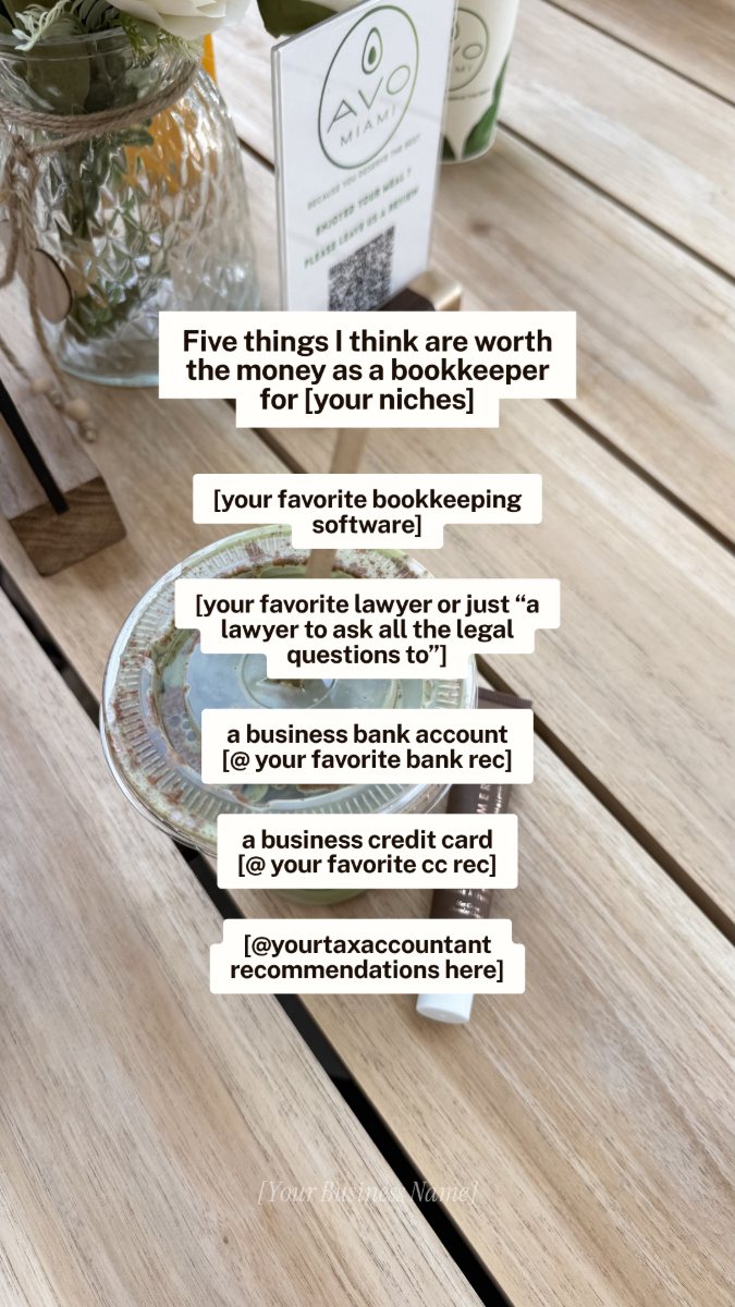 Story template: five things worth the money as a bookkeeper